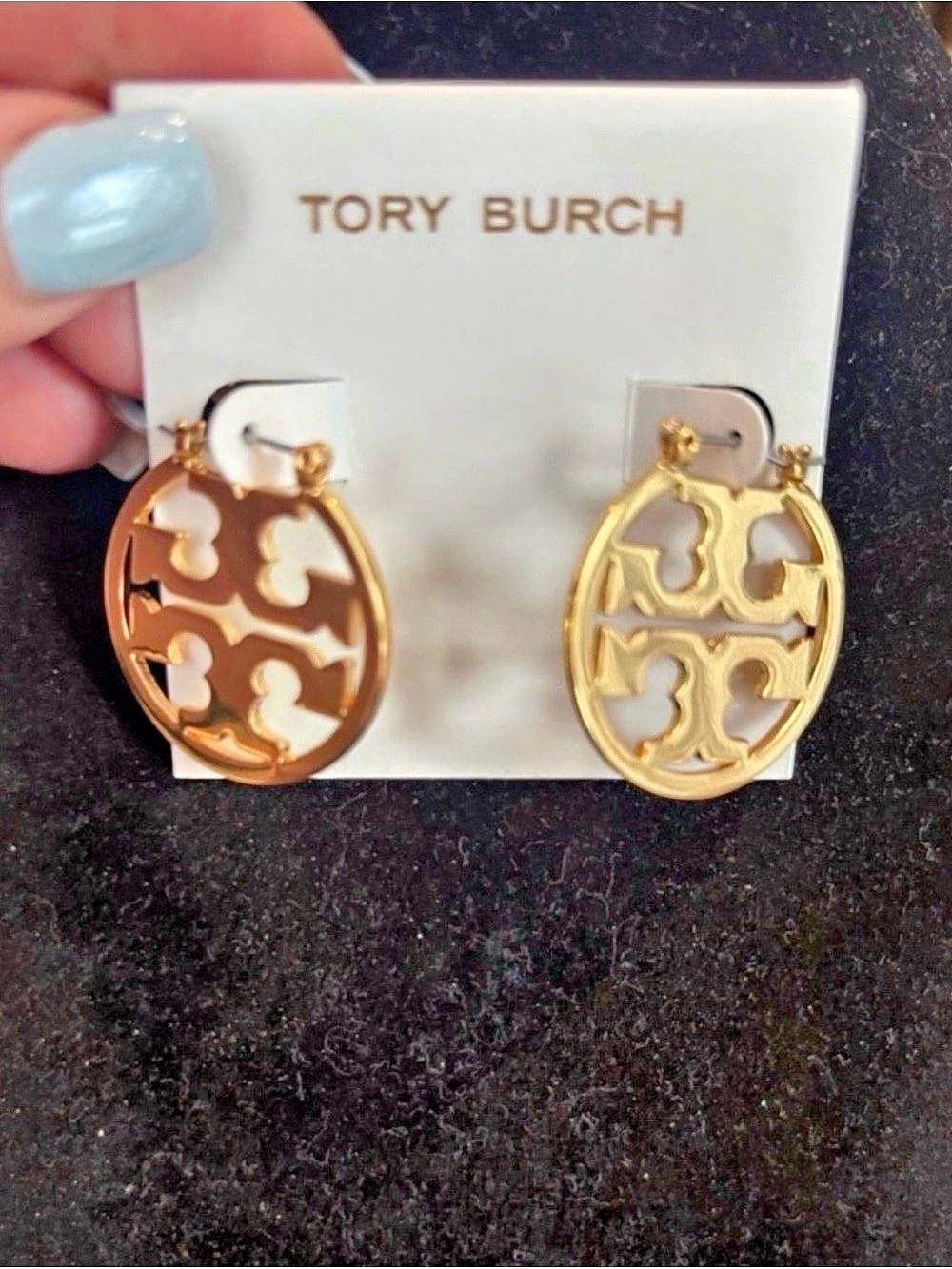 Tory Burch Icon Hoop Earrings Gold